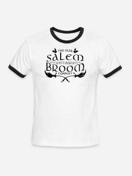 Salem Broom Company - Men's Ringer T-Shirt - white/black