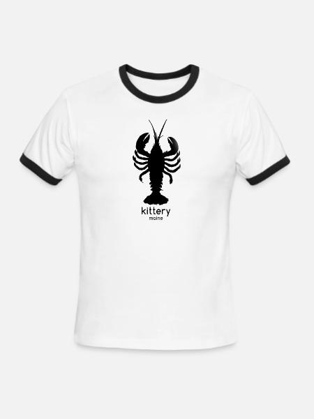 Kittery Maine Lobster Fan Vacation Souvenir - Men's Ringer T-Shirt - white/black