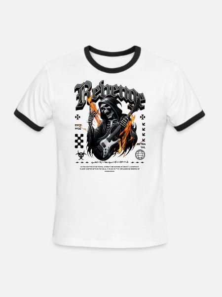 Revenge Skeleton - Men's Ringer T-Shirt - white/black