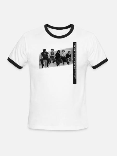 The Breakfast Club Characters In Black And White - Men's Ringer T-Shirt - white/black