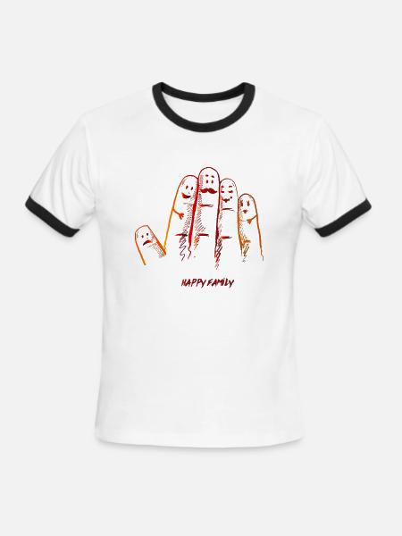 Finger Family - Men's Ringer T-Shirt - white/black