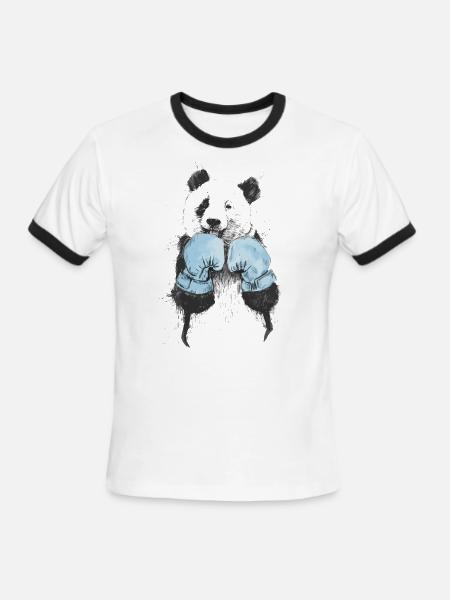 Bear Boxing - Men's Ringer T-Shirt - white/black