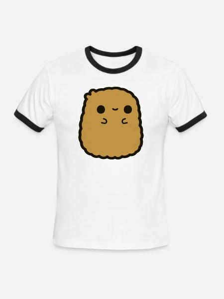 Cute chicken nugget - Men's Ringer T-Shirt - white/black