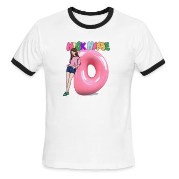 Nick Name D - Men's Ringer T-Shirt - white/black - Front - Jackson (183cm)