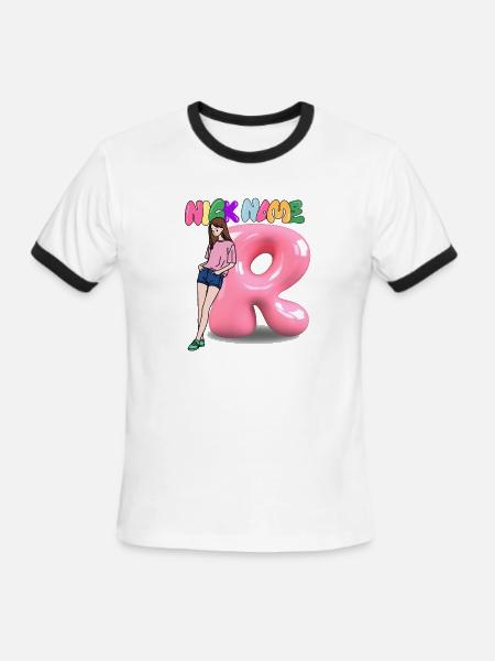 Nick Name R - Men's Ringer T-Shirt - white/black
