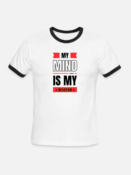 Mind Weapon - Men's Ringer T-Shirt - white/black