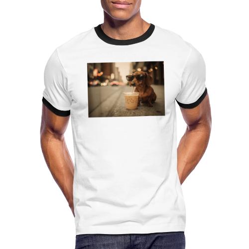 Funny Dachshund Iced Coffee Lover Tee - Men's Ringer T-Shirt