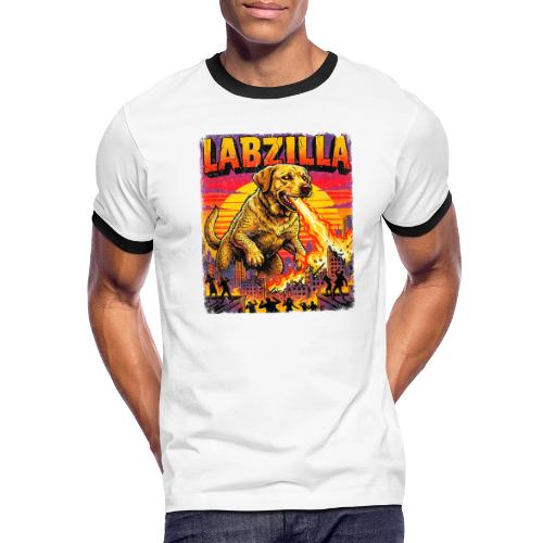 Labzilla Giant Yellow Labrador Monster Tee - Men's Ringer T-Shirt