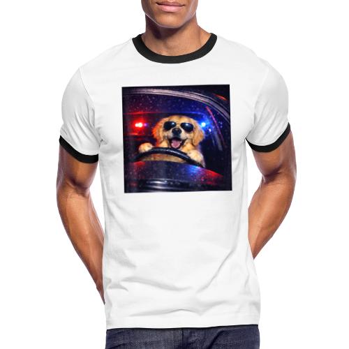 Funny Police Golden Retriever Meme Tee - Men's Ringer T-Shirt