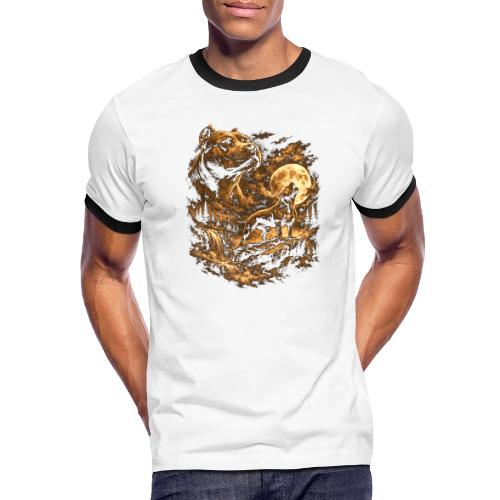 Pit Bull Howling Moon Fantasy Forest Tee - Men's Ringer T-Shirt