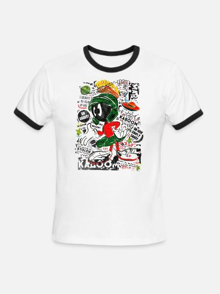 Looney Tunes Marvin The Martian - Men's Ringer T-Shirt - white/black