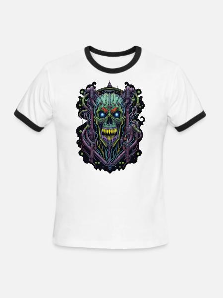 cyborg 11 - Men's Ringer T-Shirt - white/black