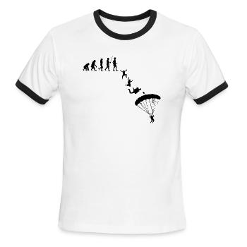 skydiver skydiving skydive evolution black - Men's Ringer T-Shirt - white/black - Front - Jackson (183cm)