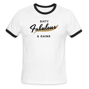 Sixty FABULOUS and Gains - Men's Ringer T-Shirt - white/black - Front - Jackson (183cm)