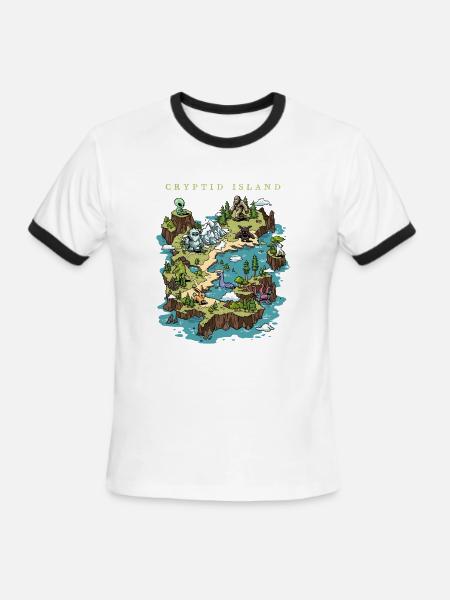 Cryptid Island - Men's Ringer T-Shirt - white/black