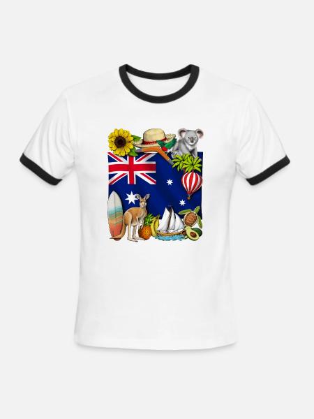 Australia - Men's Ringer T-Shirt - white/black
