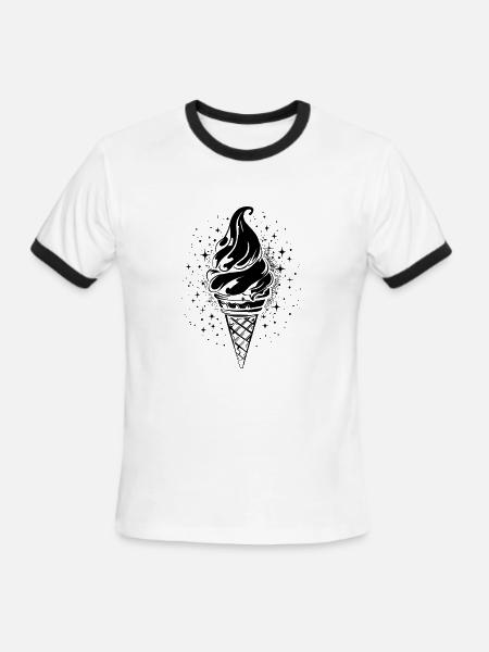 Ice Cream Cone Graphic - Men's Ringer T-Shirt - white/black