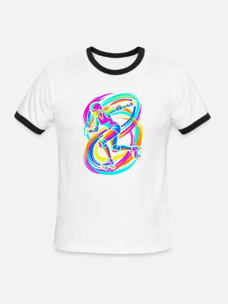 Roller Skater - Men's Ringer T-Shirt - white/black