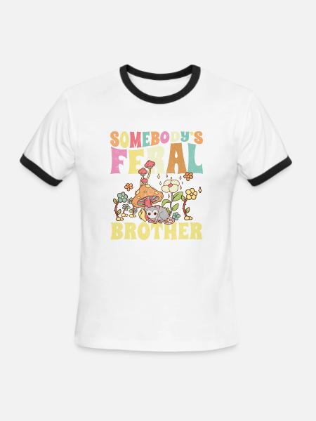 Somebody's Feral Brother - Men's Ringer T-Shirt - white/black