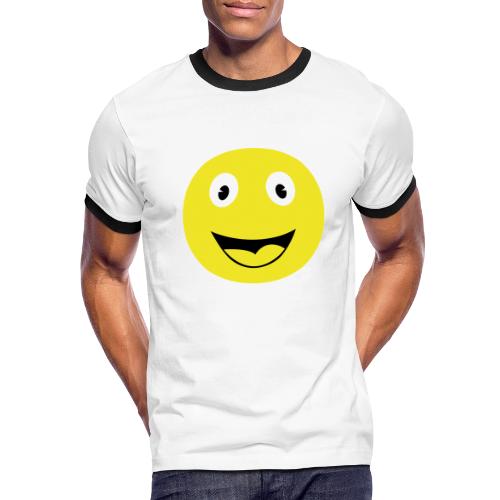 Yellow Happy Face Print - Men's Ringer T-Shirt