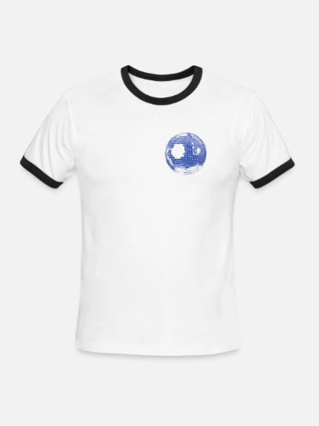 Retro Disco Ball - Men's Ringer T-Shirt - white/black