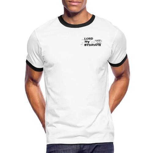 Psalm 28:7 - The Lord is My strength Eng/Hebrew - Men's Ringer T-Shirt