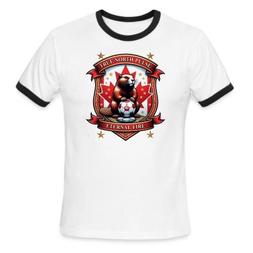 Canada Beaver Crest T-Shirt, Pride Badge Gift - Men's Ringer T-Shirt