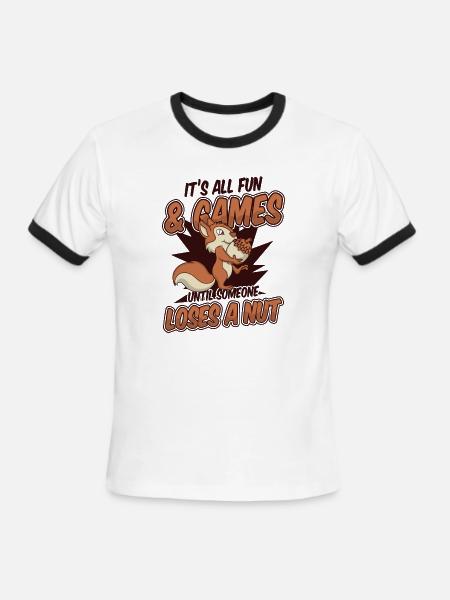 Until Someone Loses A Nut Fox Eastern Gray - Men's Ringer T-Shirt - white/black