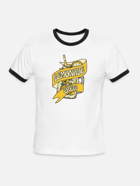 Lemonade Crew Cardboard Lemon Juice Business - Men's Ringer T-Shirt - white/black