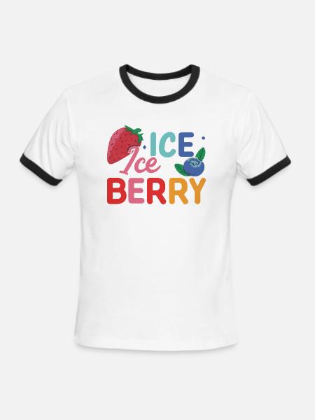 ICE BERRY - Men's Ringer T-Shirt - white/black