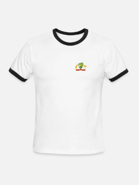 Australian Cricket Crest Emblem Graphic - Men's Ringer T-Shirt - white/black