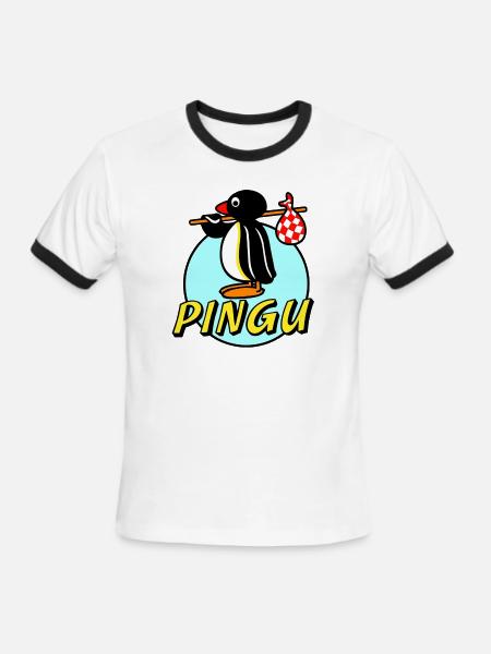 Pingu - Men's Ringer T-Shirt - white/black