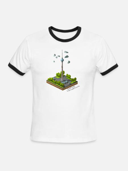 Berliner Ferneshturm - Men's Ringer T-Shirt - white/black