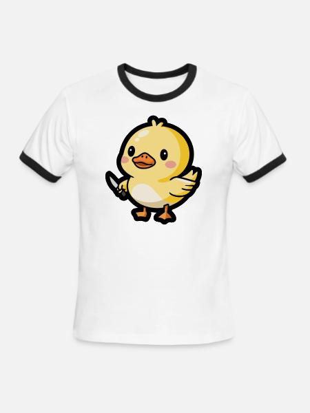 Ducky Defender - Men's Ringer T-Shirt - white/black