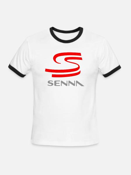 ayrton senna - Men's Ringer T-Shirt - white/black