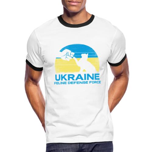 Retro Ukraine Feline Defense Force - Men's Ringer T-Shirt