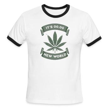 Marijuana leaf is always the best - Men's Ringer T-Shirt - white/black - Front - Jackson (183cm)
