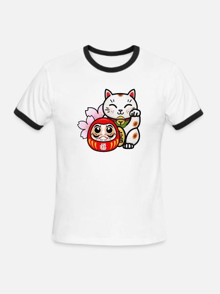 anist Fone luy Cat - Men's Ringer T-Shirt - white/black
