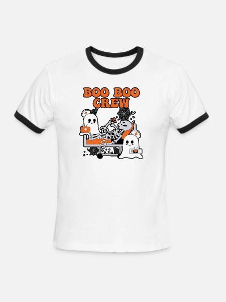 BOO BOO CREW - Men's Ringer T-Shirt - white/black