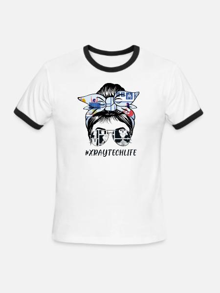 Xray tech life - Men's Ringer T-Shirt - white/black