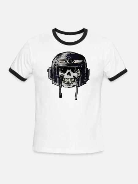 Guard Skull - Men's Ringer T-Shirt - white/black