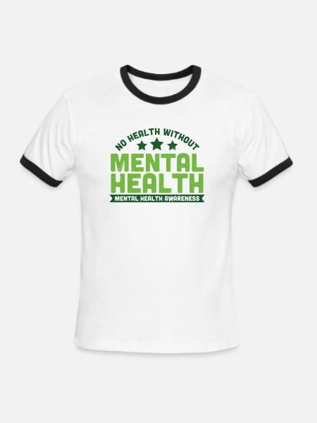 No Health Without Mental Health - Men's Ringer T-Shirt - white/black