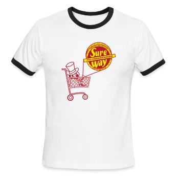 Sure Way Underpricer - Men's Ringer T-Shirt - white/black - Front - Jackson (183cm)