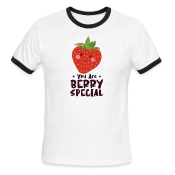 You Are Berry Special Berries Strawberry Fruit - Men's Ringer T-Shirt - white/black - Front - Jackson (183cm)