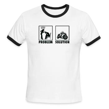 Motorcycle Motorcycle Racers Statement Problem - Men's Ringer T-Shirt - white/black - Front - Jackson (183cm)