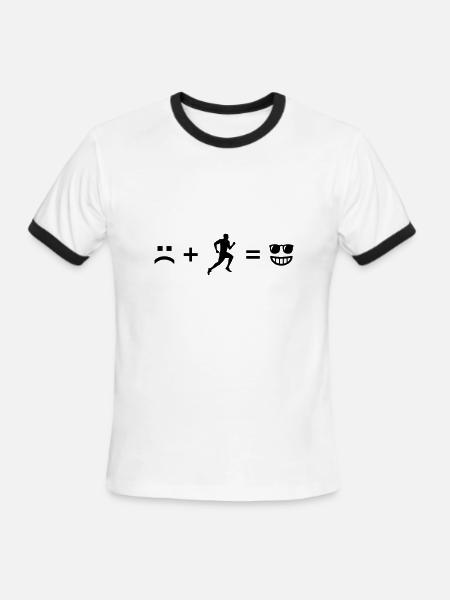Running makes happy - happy formula - Men's Ringer T-Shirt - white/black
