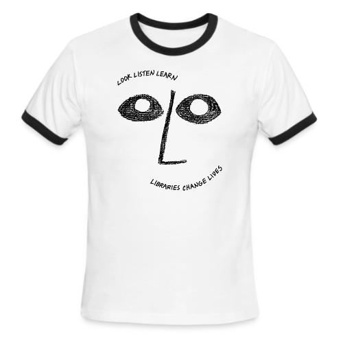 Vintage ALA: Libraries Change Lives Face - Men's Ringer T-Shirt