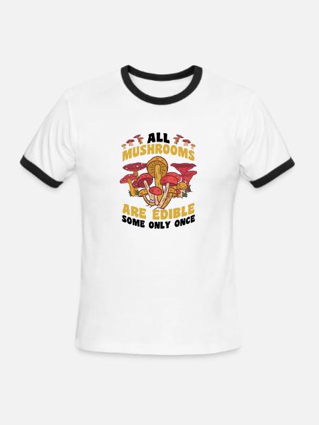 Collecting mushrooms - Men's Ringer T-Shirt - white/black
