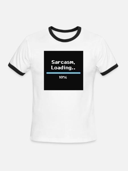 Sarcasm - Men's Ringer T-Shirt - white/black