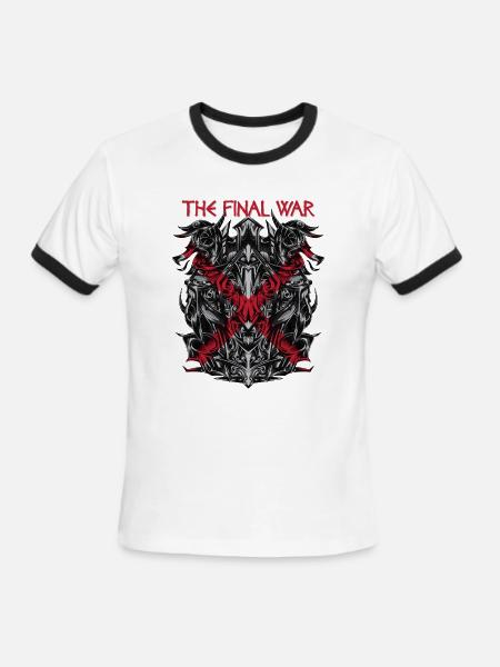 Final War Glyphs - Men's Ringer T-Shirt - white/black